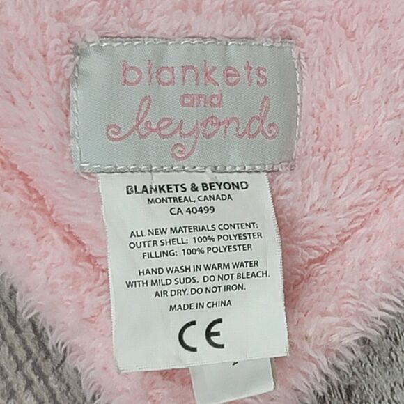 Bear Plush Baby Lovey Pink Floral Blankets & Beyond Security Blanket Paci Strap - Picture 9 of 9